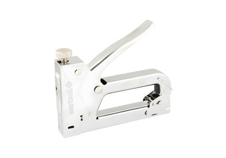 Степлер пружинний MASTERTOOL FX-1101, скоба R53 4-14 мм, плавне регулювання сили удару, корпус метал/хром