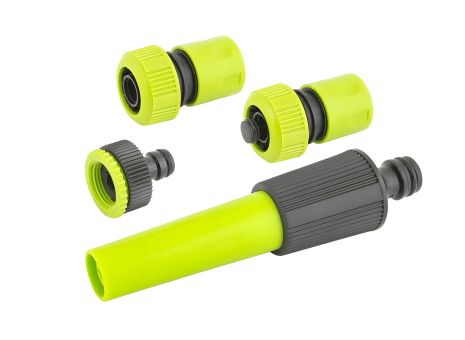 Набір для поливу 4 шт (насадка "Морква"/адаптер ½" ВР-¾" ВР/коннектор ¾"/коннектор ¾" STOP) MASTERTOOL