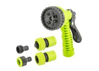 Набір для поливу DEW LINE, 4 шт. (пістолет 7 режимів/адаптер ½" ВР-¾" ВР/коннектор ¾"/коннектор ¾" STOP) MASTERTOOL 92-9341