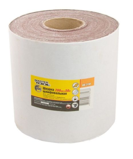 Шкірка шліфувальна на тканинній основі Р100 200 мм 50 м MASTERTOOL 08-2710 Шкірка шліфувальна на тканинній основі Р100 200 мм 50 м MASTERTOOL 08-2710