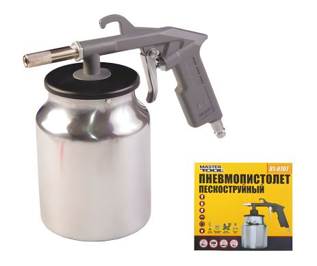 Піскоструминний пневмопістолет НАЛБ 1000 мл Ø 6 320-420 л/хв 10 бар MASTERTOOL 81-8707