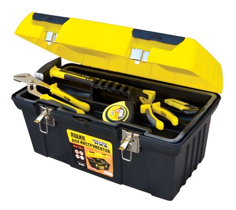 Органайзер ящик для инструментов с металлическими замками 19" 485х275х250 мм MASTERTOOL 79-3052