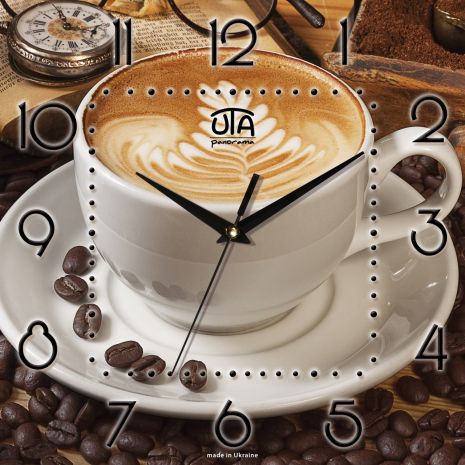 Годинник на кухні "чашка кави" [mdf] uta-k-005 коричневий
