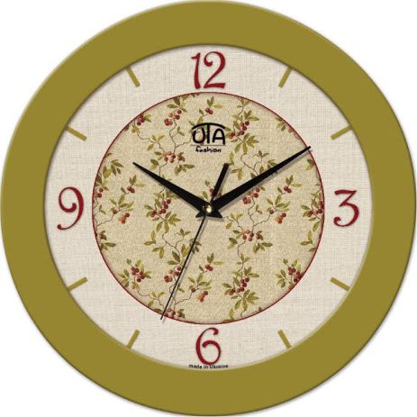 Годинники настінних стінок 350x350x45 мм [MDF, пластик, під склом] uta-08-fo світло-зелений