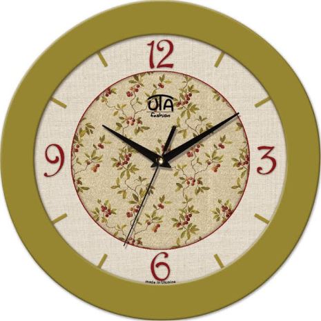 Годинники настінних стінок 350x350x45 мм [MDF, пластик, під склом] uta-08-fo світло-зелений