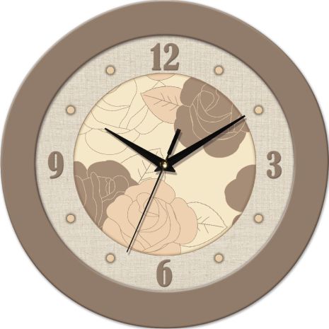 Настінний годинник круглий 350x350x45 мм [mdf, пластик, під склом] uta-11-fbe beige