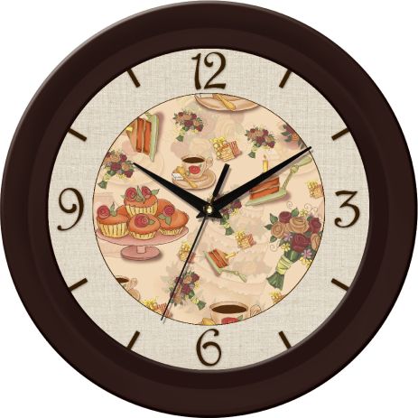 Kitty 350x350x45 мм годин [MDF, пластик, під склом] UTA-18-FBR BROWN