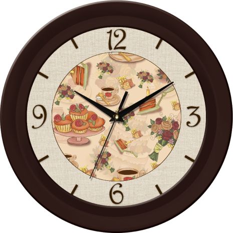 Kitty 350x350x45 мм годин [MDF, пластик, під склом] UTA-18-FBR BROWN