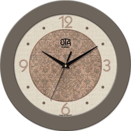 Часы настенные в стиле кантри 350Х350Х45мм [МДФ, Пластик, Под стеклом] UTA-21-FBe серые