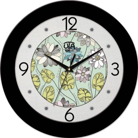 Настінний годинник під ретро 350x350x45мм [mdf, пластик, під склом] uta-24-fbr чорний