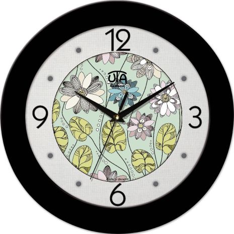 Настінний годинник під ретро 350x350x45мм [mdf, пластик, під склом] uta-24-fbr чорний