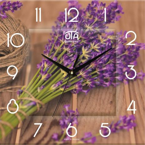 Настінний годинник 300x300x16mm "букет лаванди" [MDF] UTA-FL-015 Бежевий