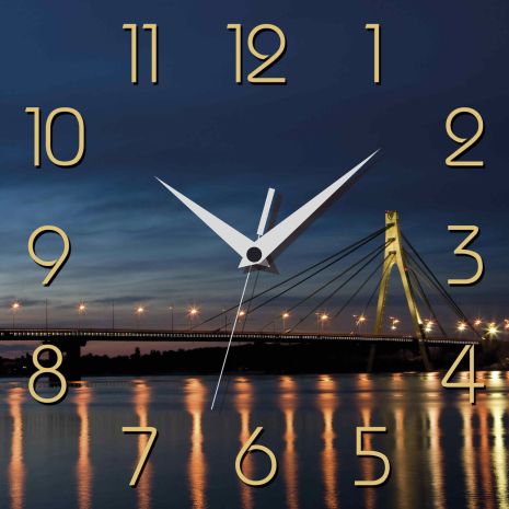 Настінний годинник 300x300x16mm "kyiv" [mdf] uta-ua-006 синій