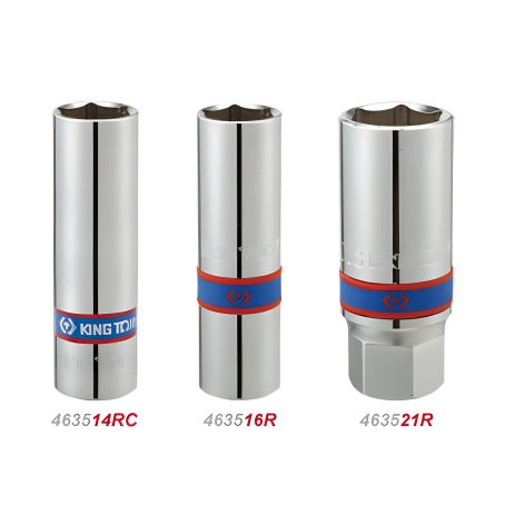 Свічкова головка 1/2" 21 мм 6гр. з гум. KING TONY 463521R