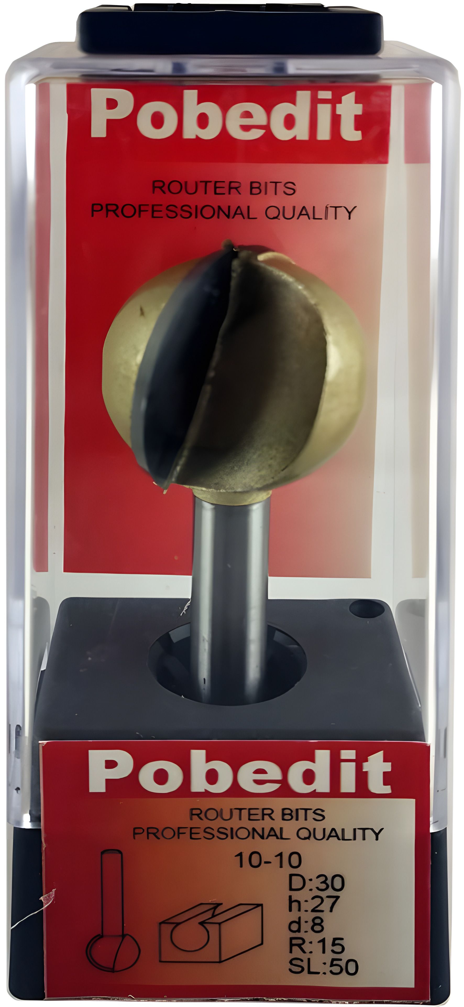 Куляста фреза по дереву D-30 мм, R-15 мм, d-8 мм Pobedit P-1010-08-15 Куляста фреза по дереву D-30 мм, R-15 мм, d-8 мм Pobedit P-1010-08-15