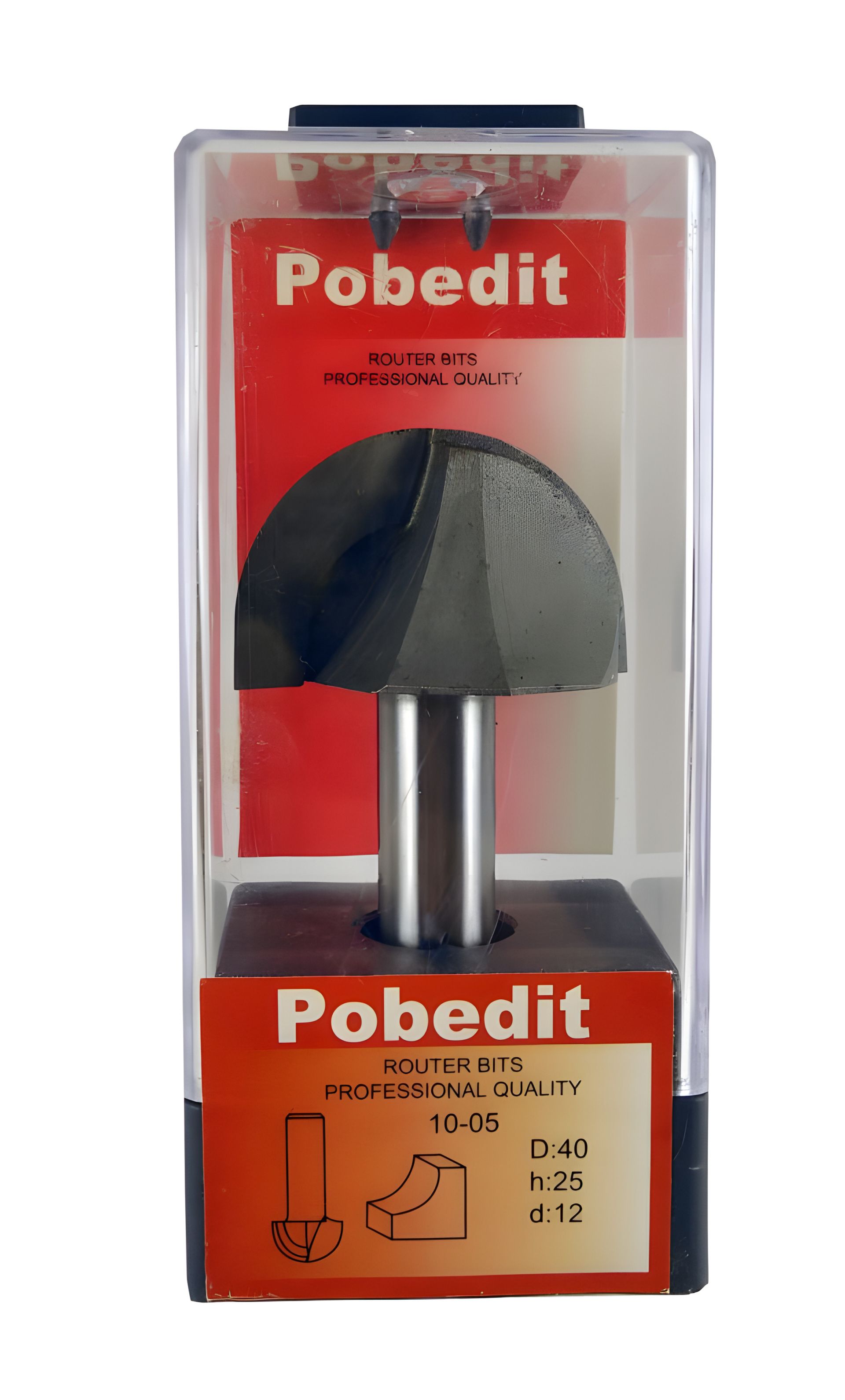 Напівкругла фреза по дереву гальова D-40 мм, d-12 мм Pobedit P-1005-12-40 Напівкругла фреза по дереву гальова D-40 мм, d-12 мм Pobedit P-1005-12-40