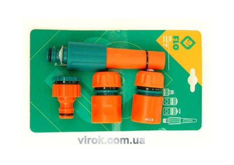 Набір поливальний FLO 3/4"-1/2" 4 шт Vorel 89204