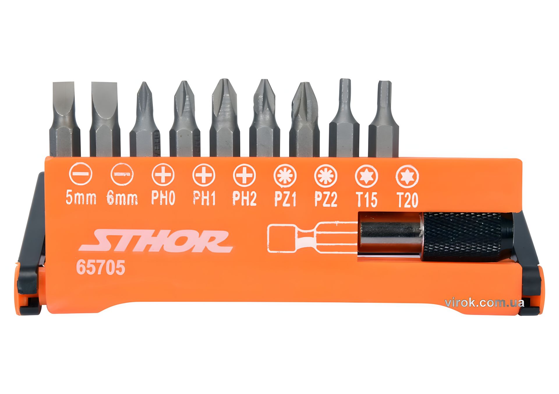 Набор насадок STHOR 1/4" 25 мм + держатель 60 мм Vorel 65705, 10 шт Набор насадок STHOR 1/4" 25 мм + держатель 60 мм Vorel 65705, 10 шт
