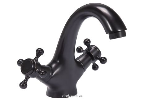 Смеситель для раковины FALA "RETRO BLACK" Vorel 75807 (двухвентильный)