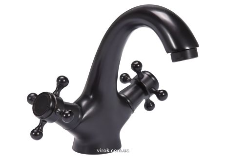 Смеситель для раковины FALA "RETRO BLACK" Vorel 75807 (двухвентильный)