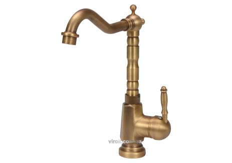 Змішувач для раковини з кульовим регулятором Vorel "RETRO BRONZE" (75832)