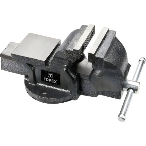 Слесарные тиски с наковальней и закалёнными губками Topex 07A107 Слесарные тиски с наковальней и закалёнными губками Topex 07A107