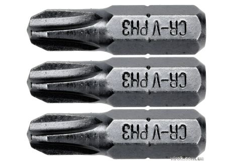 Phillips насадки STHOR PH3 x 25 мм HEX 1/4 Cr-V 3 шт Vorel 65454 Phillips насадки STHOR PH3 x 25 мм HEX 1/4 Cr-V 3 шт Vorel 65454