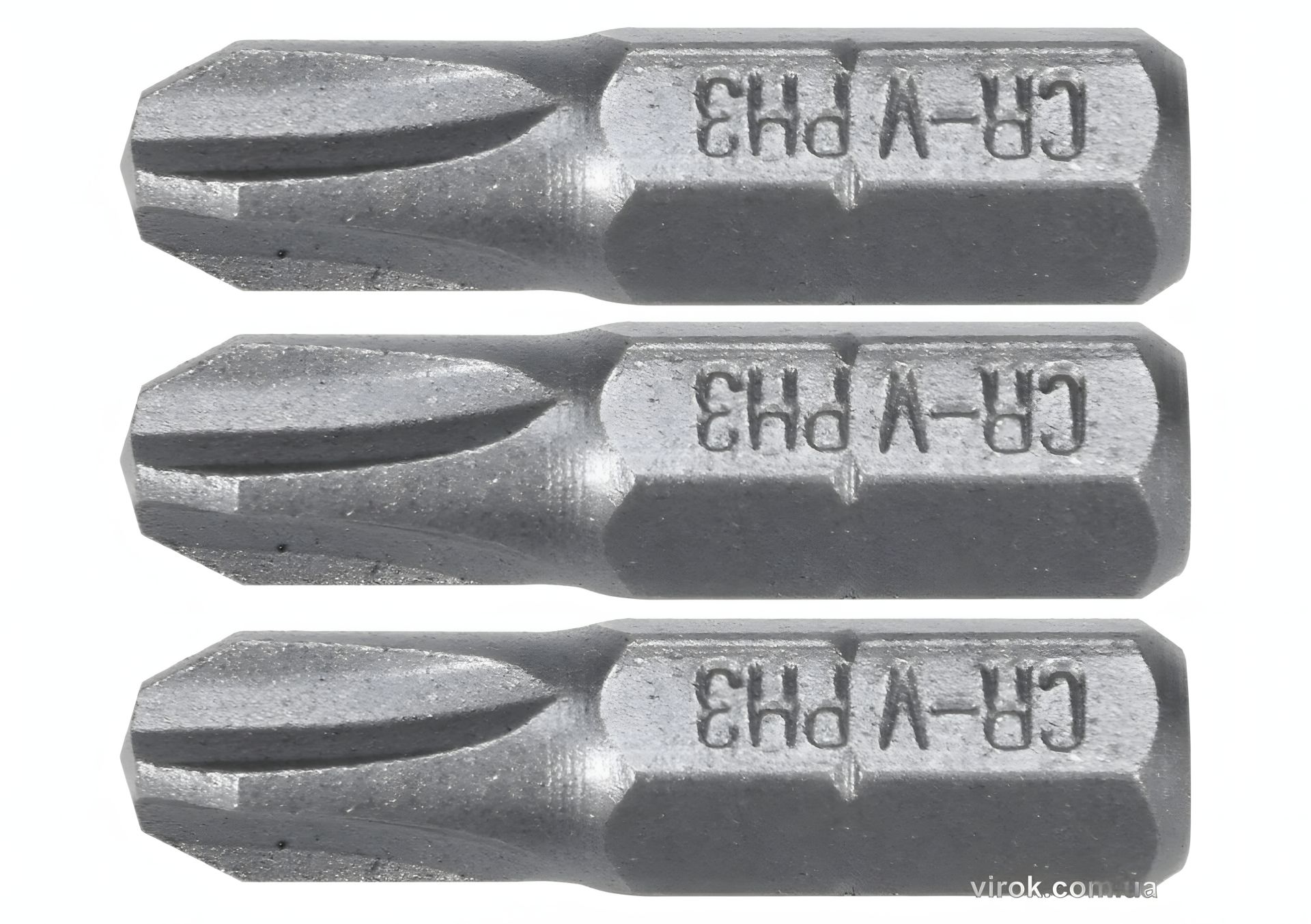 Насадки викруткові STHOR "Phillips" PH1 PH2 PH3 x 25 мм HEX 1/4" Cr-V 3 шт Vorel 65461 Насадки викруткові STHOR "Phillips" PH1 PH2 PH3 x 25 мм HEX 1/4" Cr-V 3 шт Vorel 65461