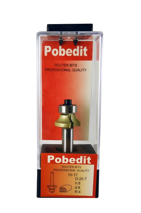 Калювальна кромкова фреза D-20.7 мм, R-4 мм, d-8 мм Pobedit P-1017-08-04