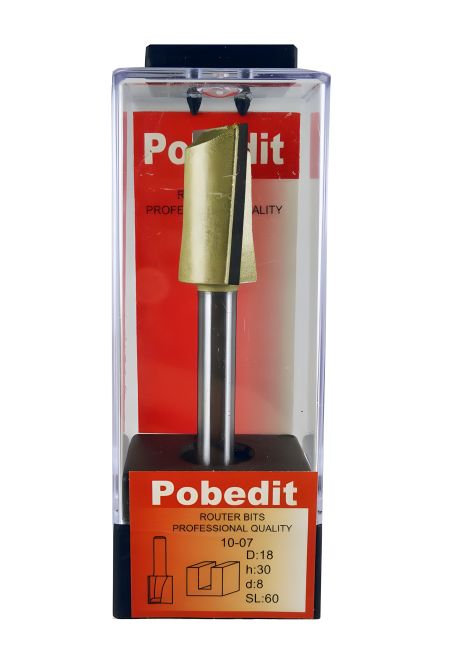 Фреза пазовая прямая D-18 мм, d-8 мм Pobedit Фреза пазовая прямая D-18 мм, d-8 мм Pobedit