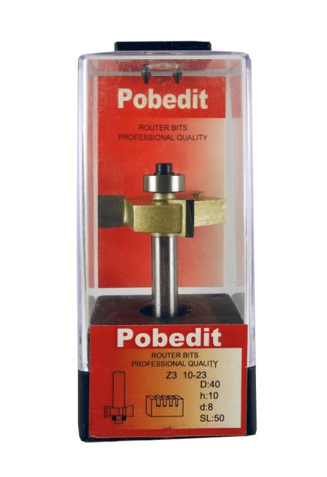Фреза для вибірки чверті триножова D-40 мм, H-10 мм, d-8 мм Pobedit P-1023-08z3-10 Фреза для вибірки чверті триножова D-40 мм, H-10 мм, d-8 мм Pobedit P-1023-08z3-10