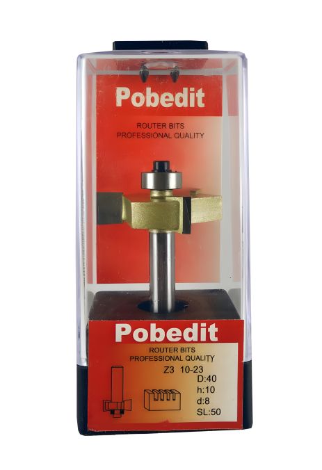 Фреза триножова для вибірки чверті D-40 мм, H-10 мм, d-8 мм Pobedit P-1023-08z3-10