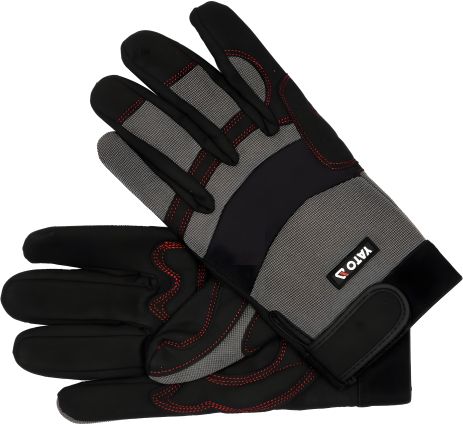 Защитные перчатки Yato YT-74664, с застежкой-липучкой, размер 10, искусственная кожа + синтетика Защитные перчатки Yato YT-74664, с застежкой-липучкой, размер 10, искусственная кожа + синтетика