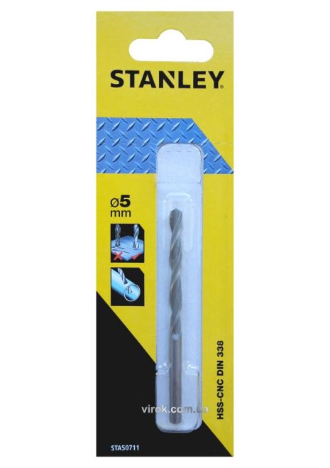 Сверло по металлу 5 мм Stanley STA50711-QZ Сверло по металлу 5 мм Stanley STA50711-QZ