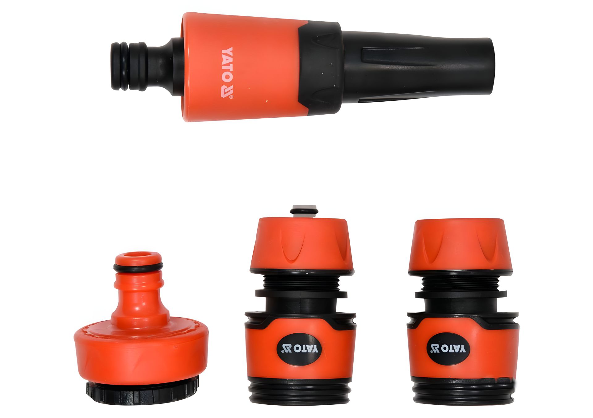 Прямой ороситель для шлангов 3/4" и 1" с соединениями 4 шт. Yato YT-99832 Прямой ороситель для шлангов 3/4" и 1" с соединениями 4 шт. Yato YT-99832