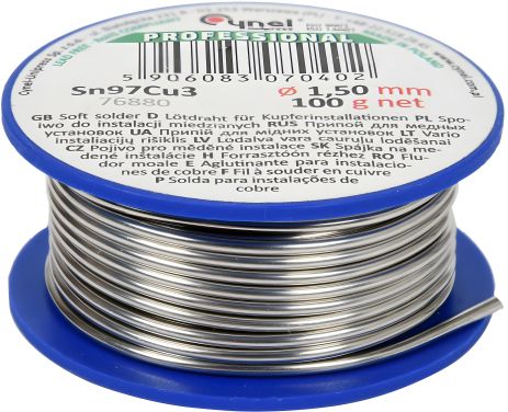 Припой для пайки меди CYNEL, Ø 1.5 мм, проволочный на катушке 100 г Vorel 76880 Припой для пайки меди CYNEL, Ø 1.5 мм, проволочный на катушке 100 г Vorel 76880