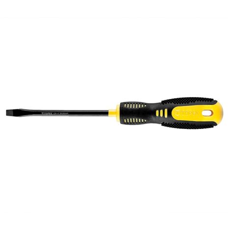 Отвертка шлицевая, закаленное жало, намагниченное жало, сталь CrV, двухкомпонентная рукоятка Topex 39D804