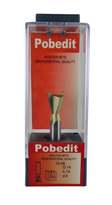 Пазова фреза "Ластівчин хвіст" D-14 мм, d-8 мм Pobedit P-1006-08-14