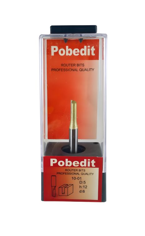 Пряма одноножева пазова фреза D-5 мм, d-6 мм Pobedit P-1001-06-05