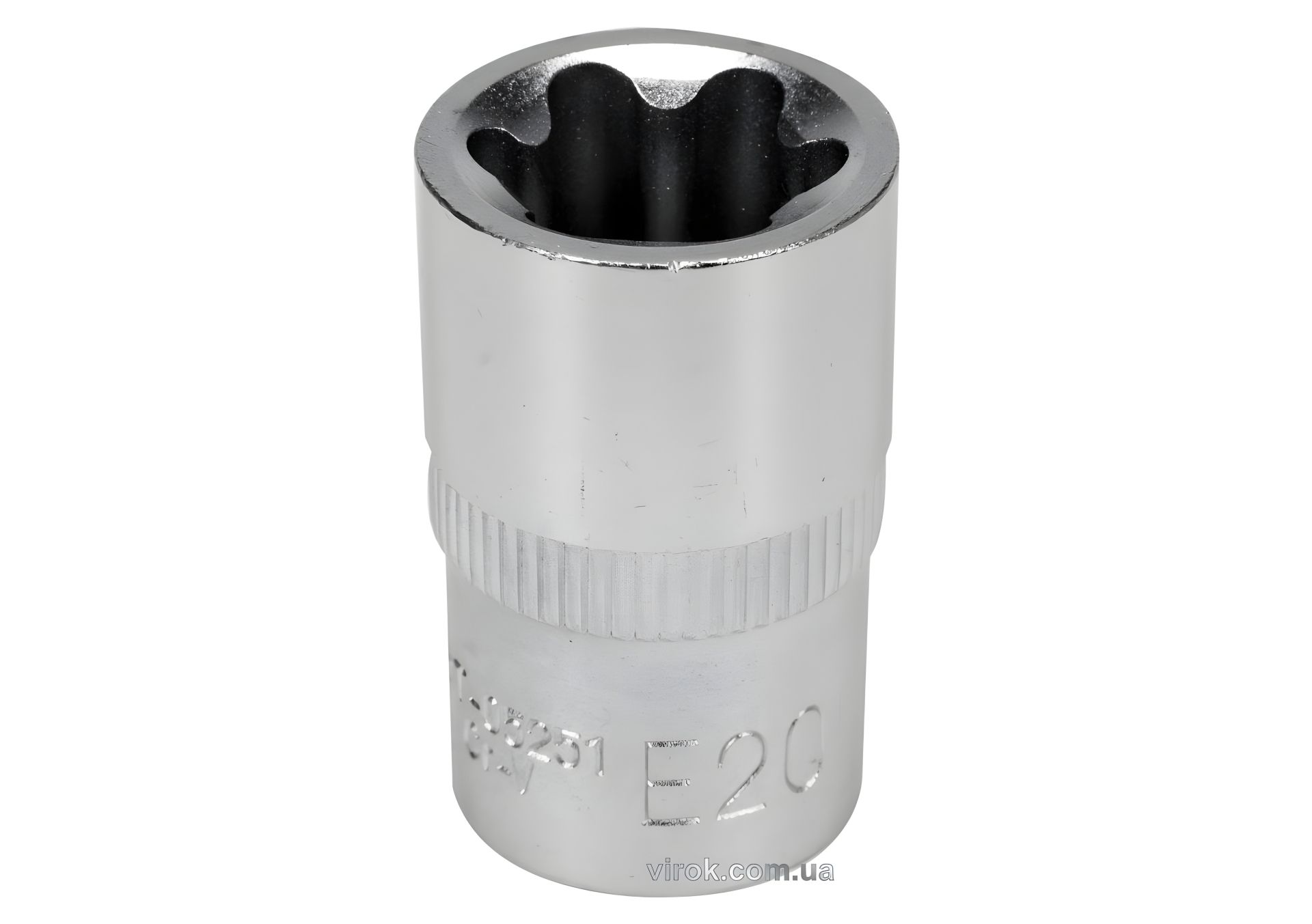 Торцевая головка : "TORX" E20, квадрат - 1/2", CrV, DIN 2124 [Блистер] YaTo YT-05251