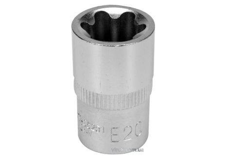 TORX головка E20, квадрат - 1/2", CrV, DIN 2124 [Блістер] YaTo YT-05251