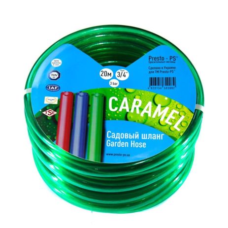 Шланг поливальний Presto-PS силикон садовий Caramel (зелений) діаметр 3/4 дюйма, длина 30 м (CAR-3/4 30)