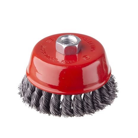 Чашкова щітка 100 мм, M14 для КШМ INTERTOOL BT-2100 (пучки крученого дроту 8500 об/хв)