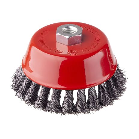 Круглая щетка 125 мм, М14, витая проволока, для УШМ, 6500 об/мин INTERTOOL BT-2125 Круглая щетка 125 мм, М14, витая проволока, для УШМ, 6500 об/мин INTERTOOL BT-2125