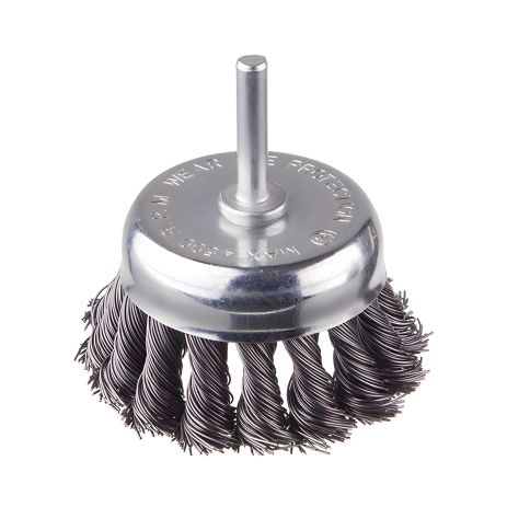 Чашкова щітка 75 мм, 1/4", кручені пучки для дриля INTERTOOL BT-3075 Чашкова щітка 75 мм, 1/4", кручені пучки для дриля INTERTOOL BT-3075