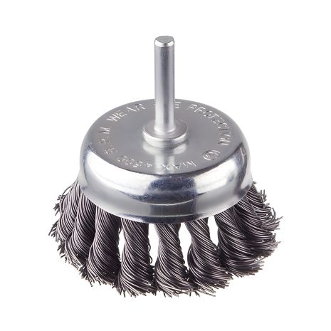 Чашкова щітка 75 мм, 1/4", кручені пучки для дриля INTERTOOL BT-3075 Чашкова щітка 75 мм, 1/4", кручені пучки для дриля INTERTOOL BT-3075