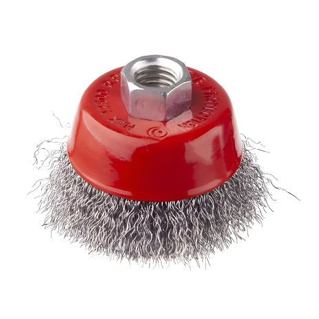 Щетка чашечная, 65 мм, М14, витая проволока, для УШМ, 12500 об/мин INTERTOOL BT-1065