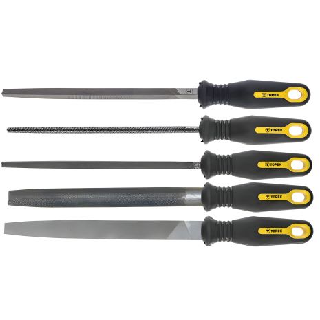 Напильники по металлу 200/2 мм, набор 5шт. TOPEX 06A250 Напильники по металлу 200/2 мм, набор 5шт. TOPEX 06A250