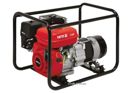 Бензиновий генератор ел.струму: W = 2 кВт, U = 230 В, витрата - 0.6 л / год, бак - 3.6 л з блокуванням YaTo YT-85451