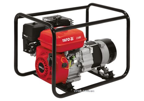 Генератор ел.струму бензиновий: W = 2 кВт, U = 230 В, витрата - 0.6 л / год, бак - 3.6 л з блок. YaTo YT-85451